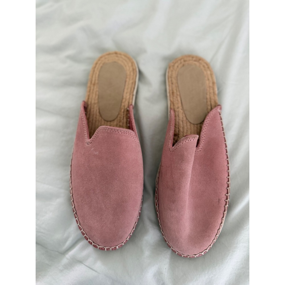 SeaVees Ocean Park Mule Blush Pink Suede Espadrille‎ Slides Coastal Chic